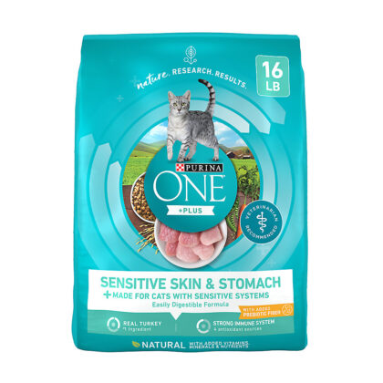 Purina ONE® +Plus Sensitive Skin & Stomach Adult Cat Dry Food - Turkey, High-Protein, Natural